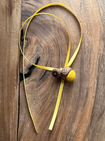 Tiny Felted Acorn | Yellow Baby | Aromatherapy Diffuser