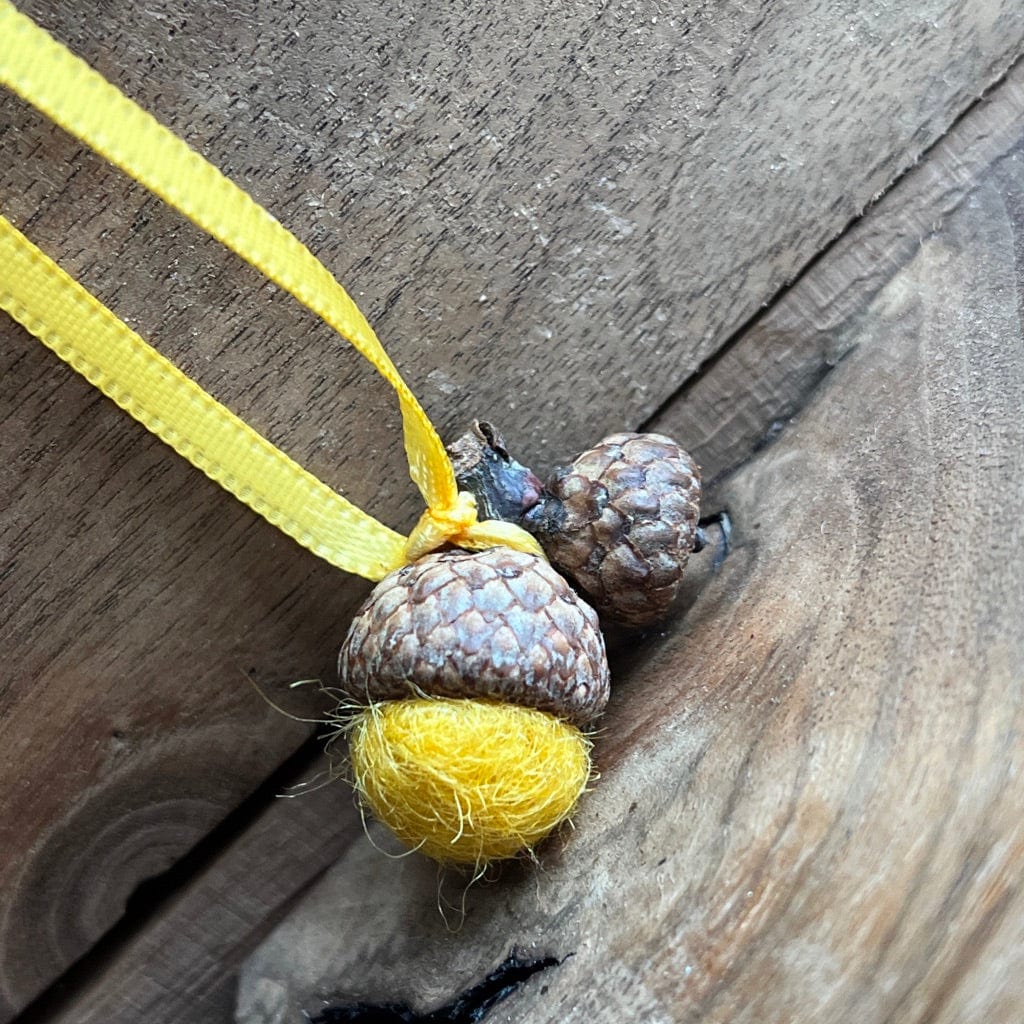 Tiny Felted Acorn | Yellow Baby | Aromatherapy Diffuser