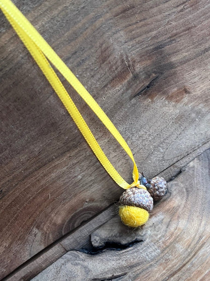 Tiny Felted Acorn | Yellow Baby | Aromatherapy Diffuser