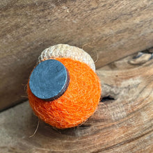 Orange Acorn Magnet | Felted Essential Oil Diffuser