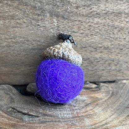 Purple Acorn Magnet | Felted Essential Oil Diffuser