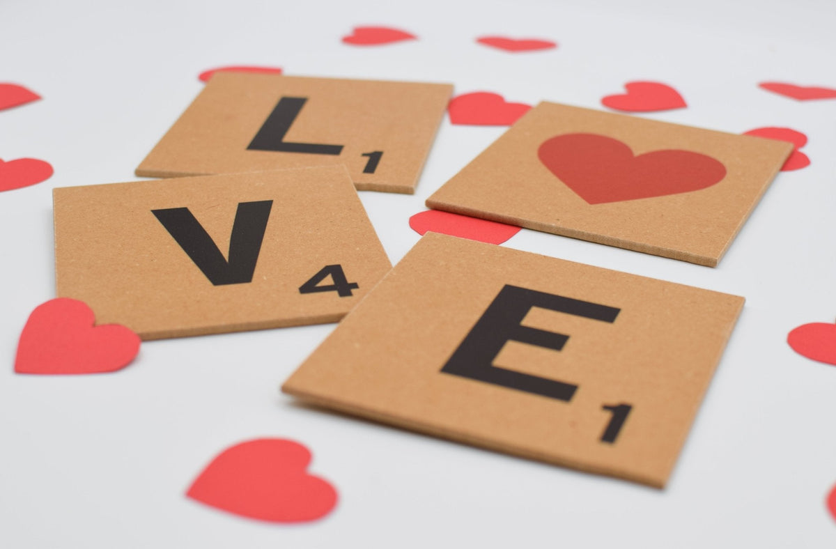 Love Scrabble Coasters