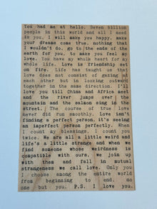 Carte postale en bois - Amour