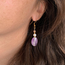 Boucles d’oreilles pendantes en améthyste | LUNARA