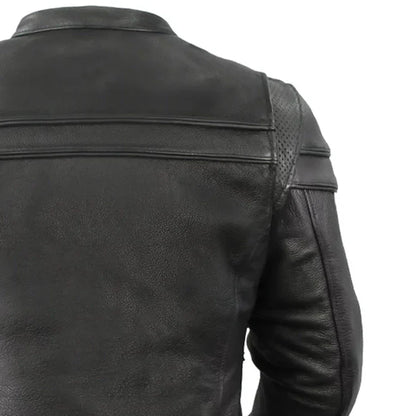 Women's Motorcycle Jacket. Vented Cowhide with Zip-Out Thermal Liner