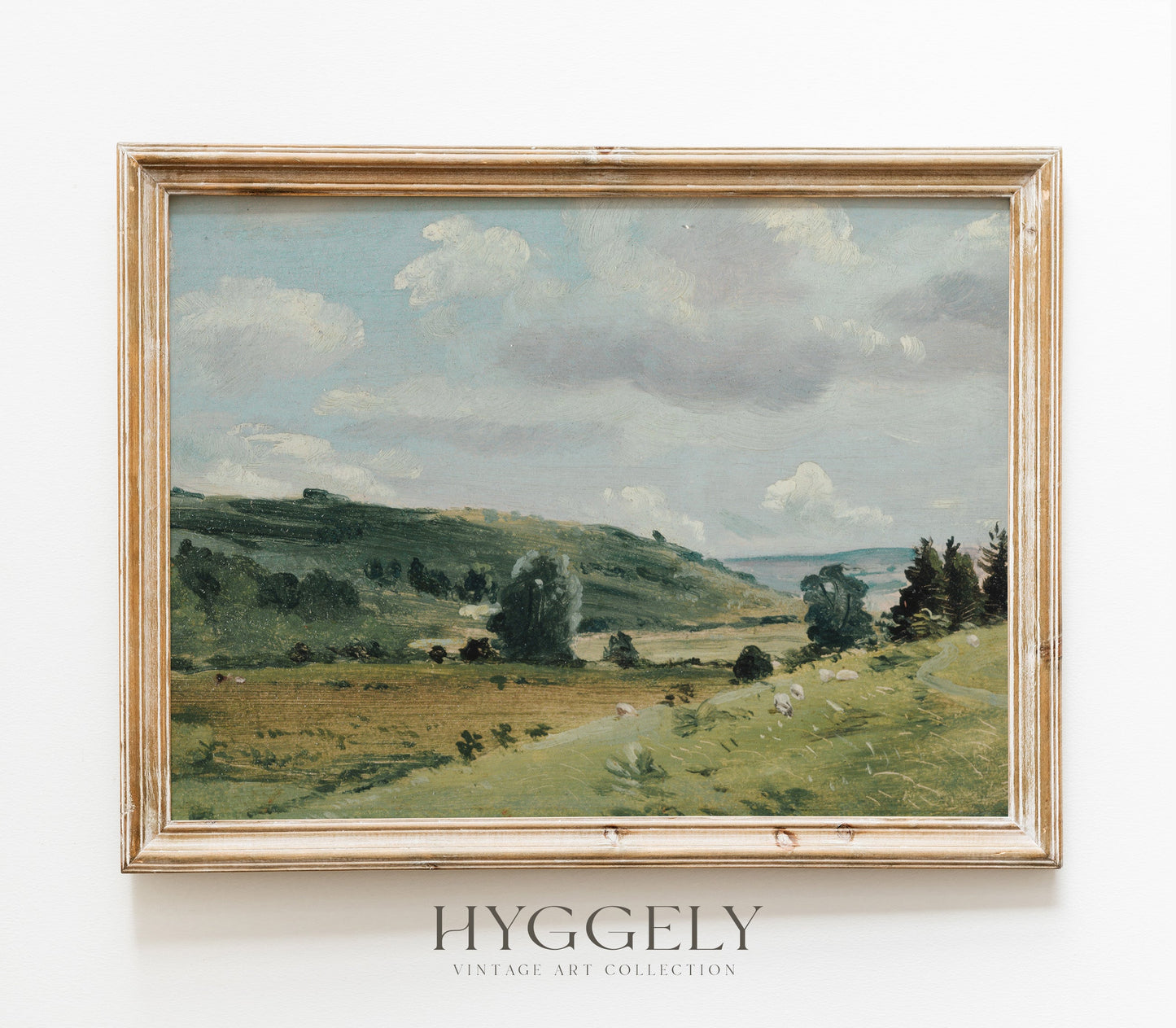 Impression d'art Paysage Vintage Champ Vert L0159