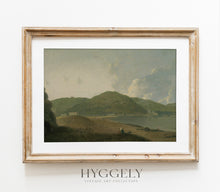 Impression d'art paysager vert sourd vintage L0147
