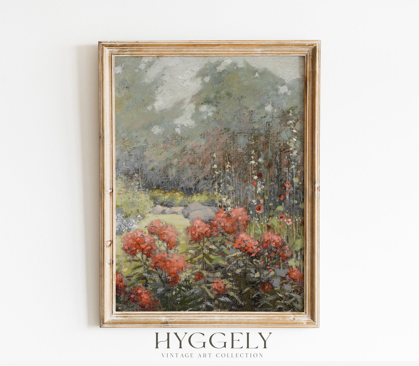 Paysage floral d'automne - Impression champêtre vintage d'automne L242