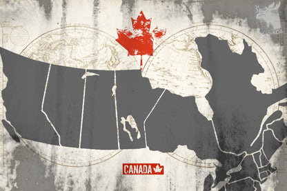 Wood Postcard - Map of Canada