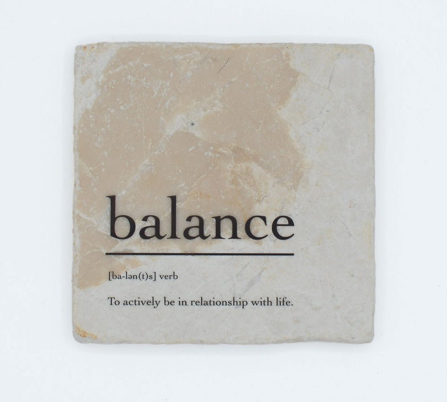 Marble Coasters - Verbs To Live By - Balance