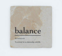 Marble Coasters - Verbs To Live By - Balance