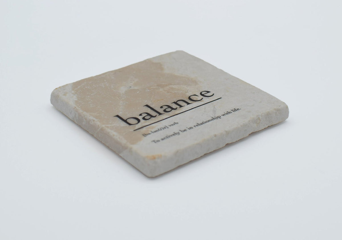 Marble Coasters - Verbs To Live By - Balance