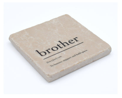 Marble Coasters - Verbs To Live By - Brother