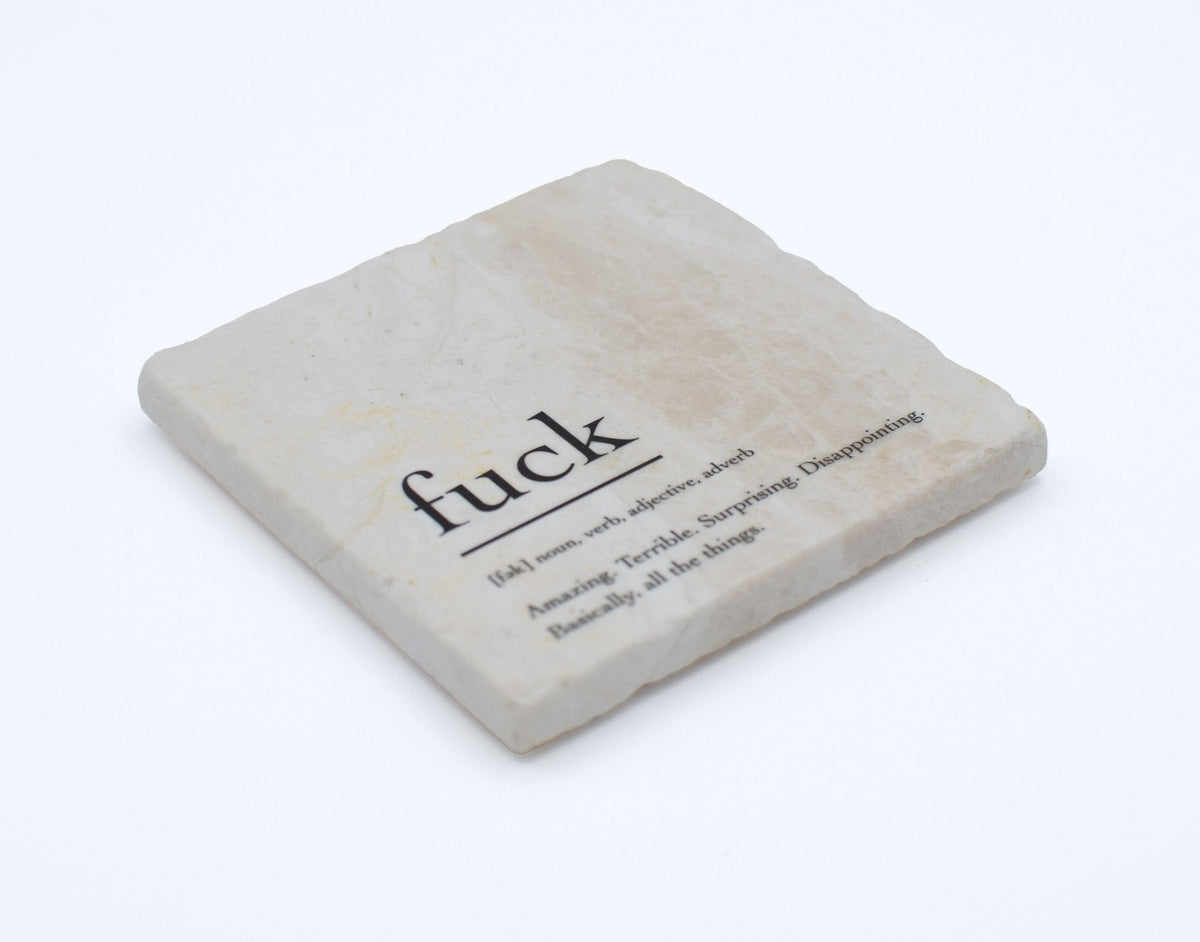Marble Coasters - Verbs To Live By - F*ck
