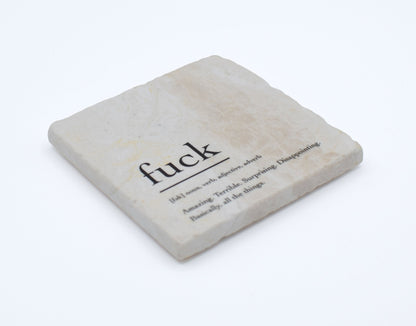 Marble Coasters - Verbs To Live By - F*ck