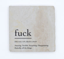 Marble Coasters - Verbs To Live By - F*ck