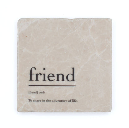 Marble Coasters - Verbs To Live By - Friend