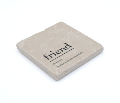 Marble Coasters - Verbs To Live By - Friend