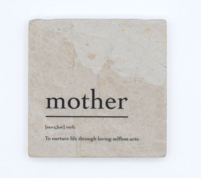 Marble Coasters - Verbs To Live By - Mother