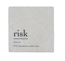 Marble Coasters - Verbs To Live By - Risk