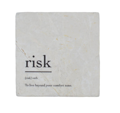 Marble Coasters - Verbs To Live By - Risk