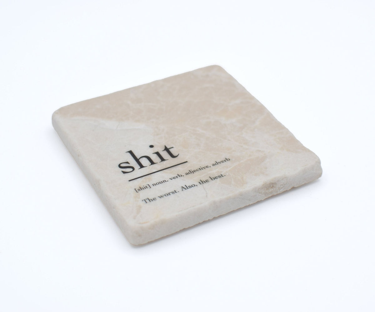 Marble Coasters - Verbs To Live By - Shit