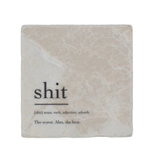 Marble Coasters - Verbs To Live By - Shit