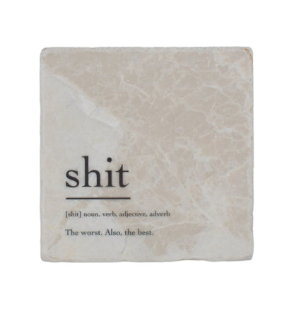 Marble Coasters - Verbs To Live By - Shit