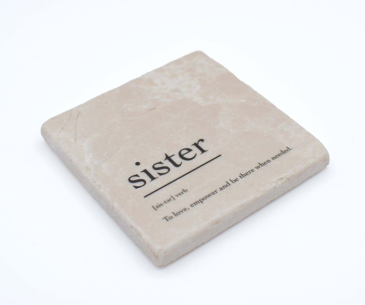 Marble Coasters - Verbs To Live By - Sister