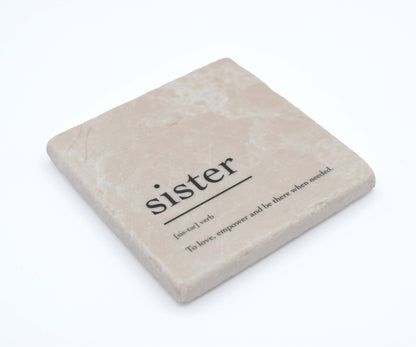 Marble Coasters - Verbs To Live By - Sister