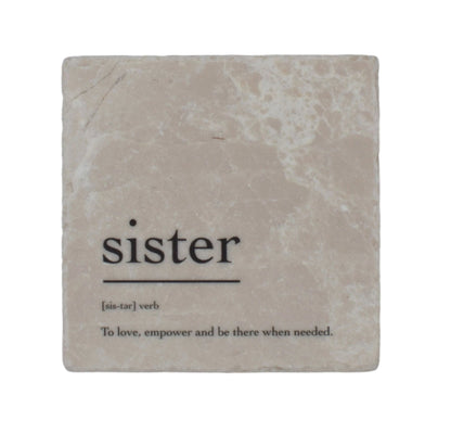 Marble Coasters - Verbs To Live By - Sister