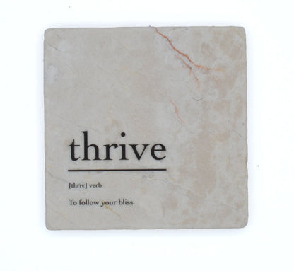 Marble Coasters - Verbs To Live By - Thrive