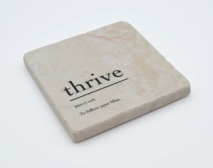 Marble Coasters - Verbs To Live By - Thrive