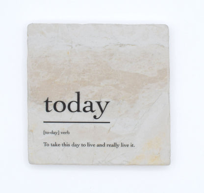 Marble Coasters - Verbs To Live By - Today