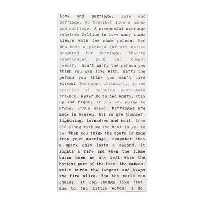 Typewriter Sign - Marriage