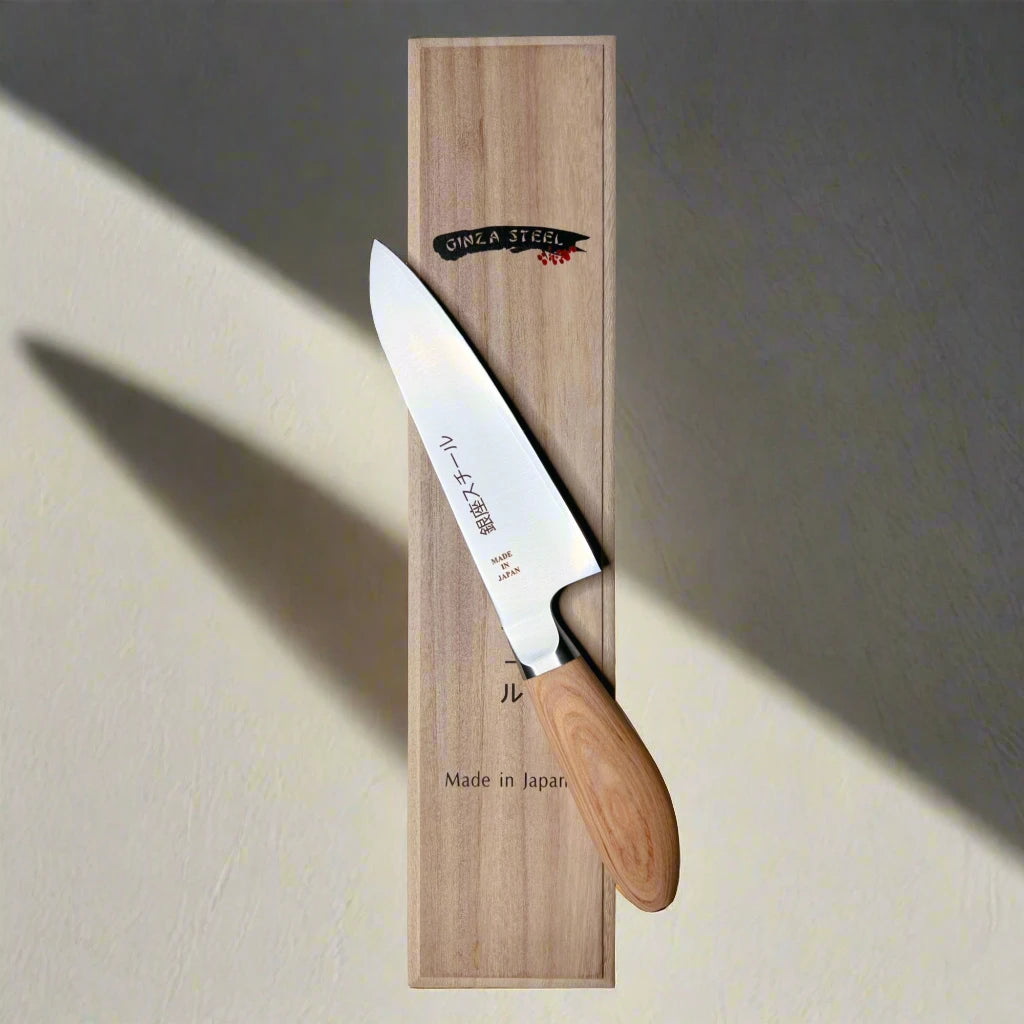 MATSUE 165 - Couteau Santoku en acier inoxydable MV 165mm/Manche en bois naturel