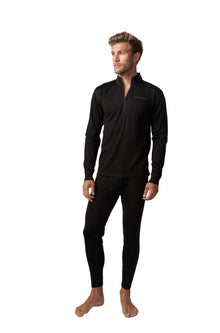 Pull en laine mérinos 1/4 zippé homme — Poids moyen
