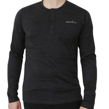 Henley à manches longues en laine mérinos pour homme — Poids moyen