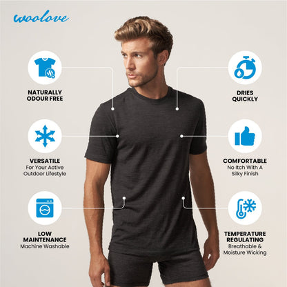 T-shirt homme en laine mérinos — Léger