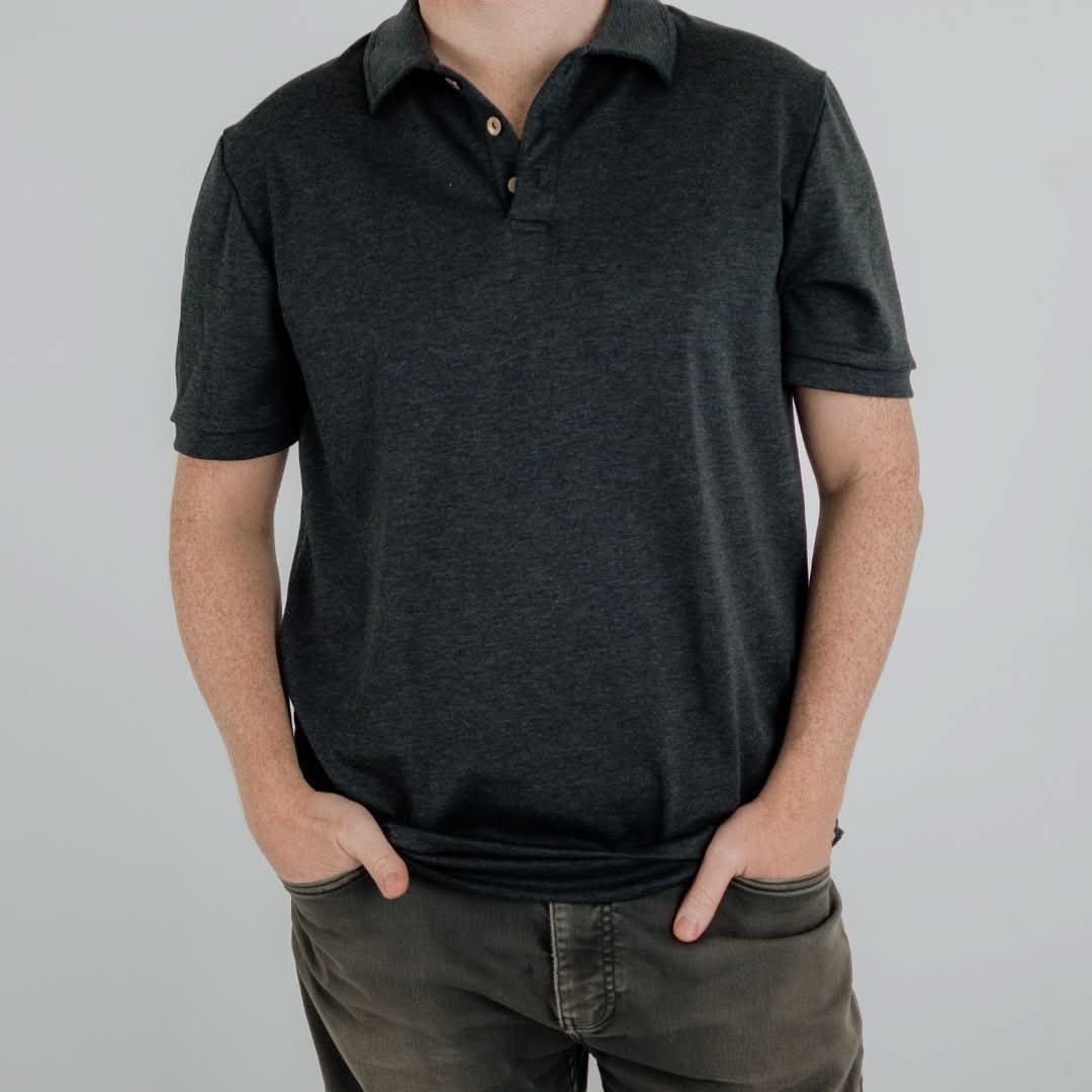 Men's Bamboo Polo Shirt | Blush Charcoal