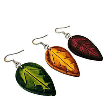 Mismatched Leaves Earrings Handmade, Fall Jewelry