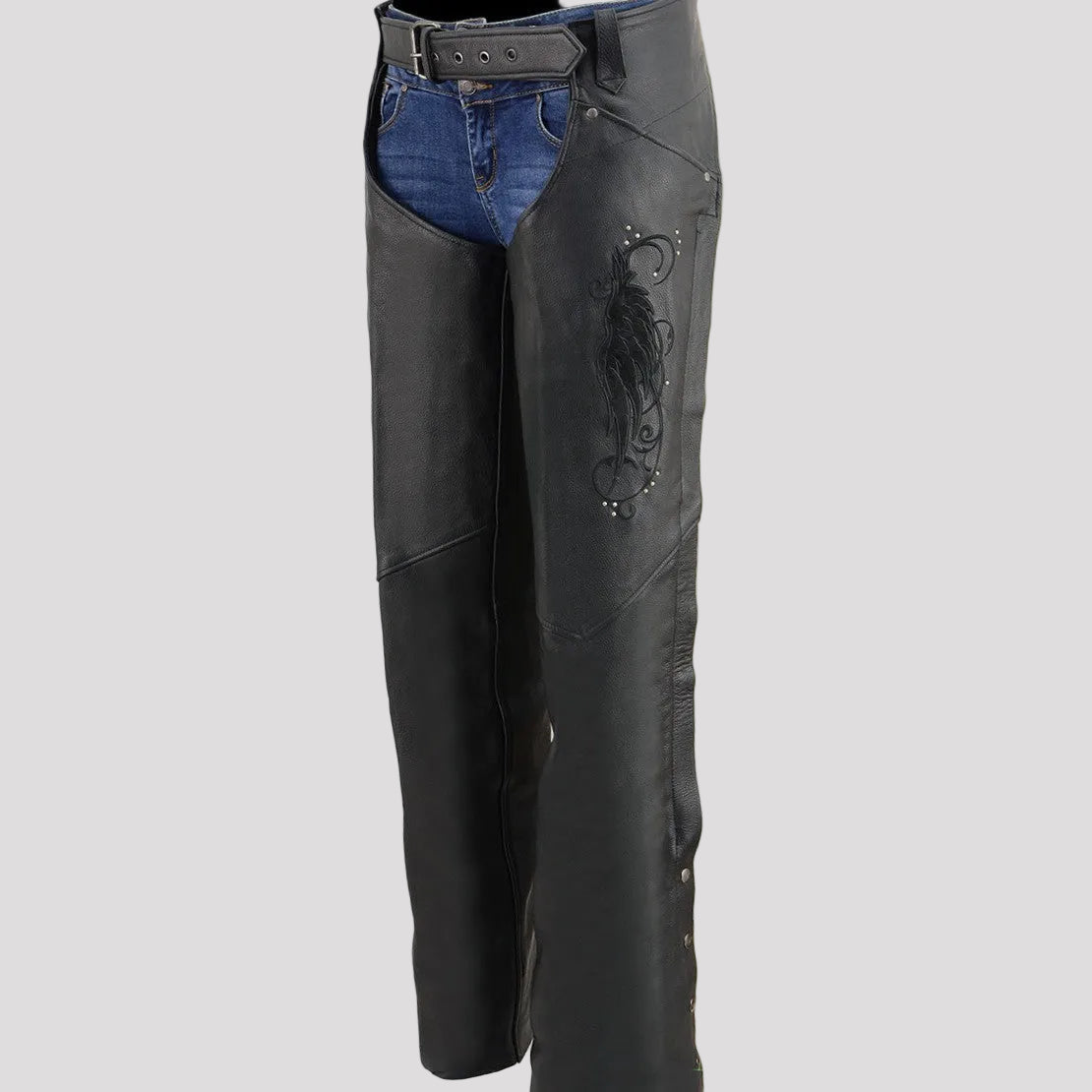 Jambières en cuir suédées BOL/Open Road pour femme, motif ailes