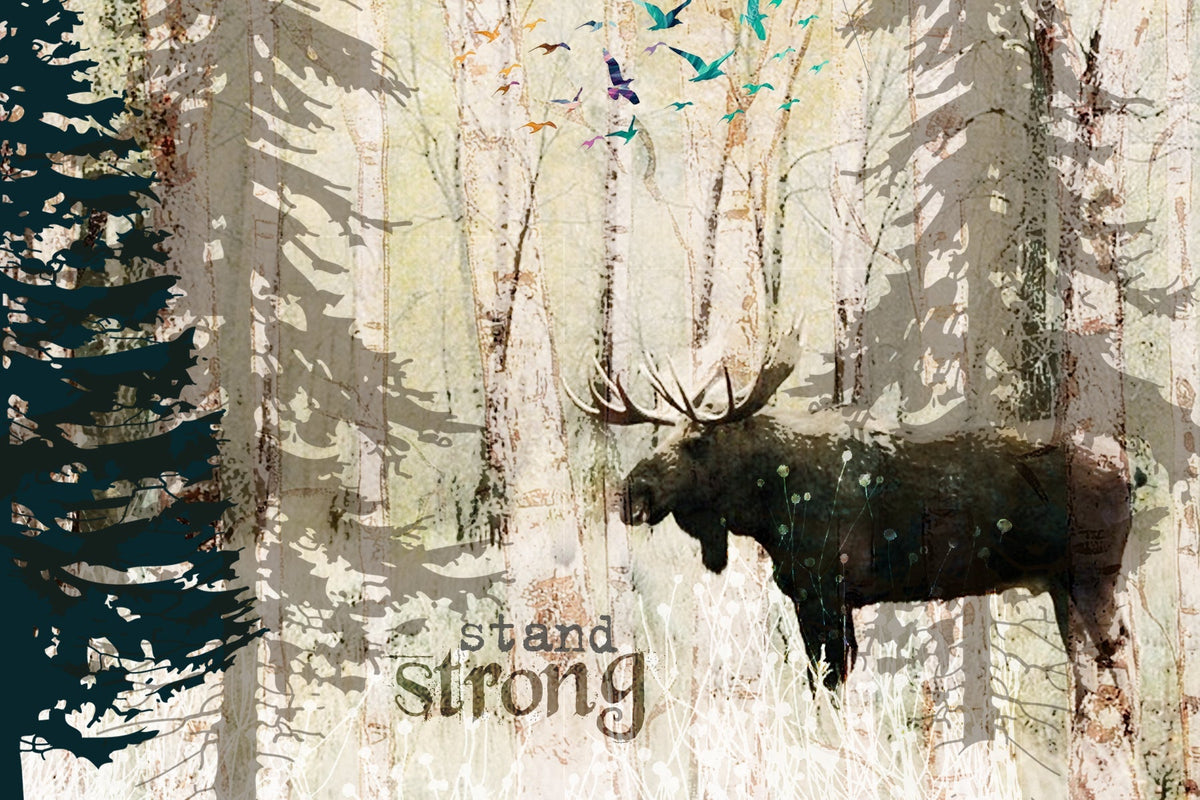 Wood Postcard - Moose Stand Strong