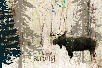 Wood Postcard - Moose Stand Strong