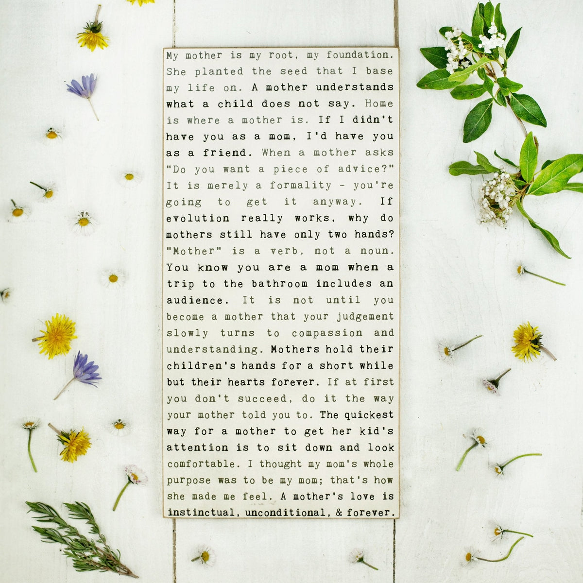 Typewriter Sign - Mothers