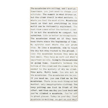 Typewriter Sign - Mountains