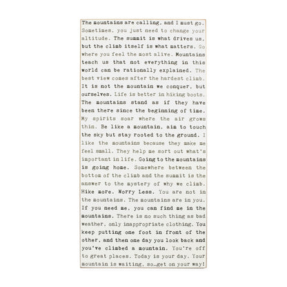 Typewriter Sign - Mountains