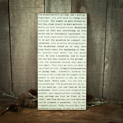 Typewriter Sign - Mountains