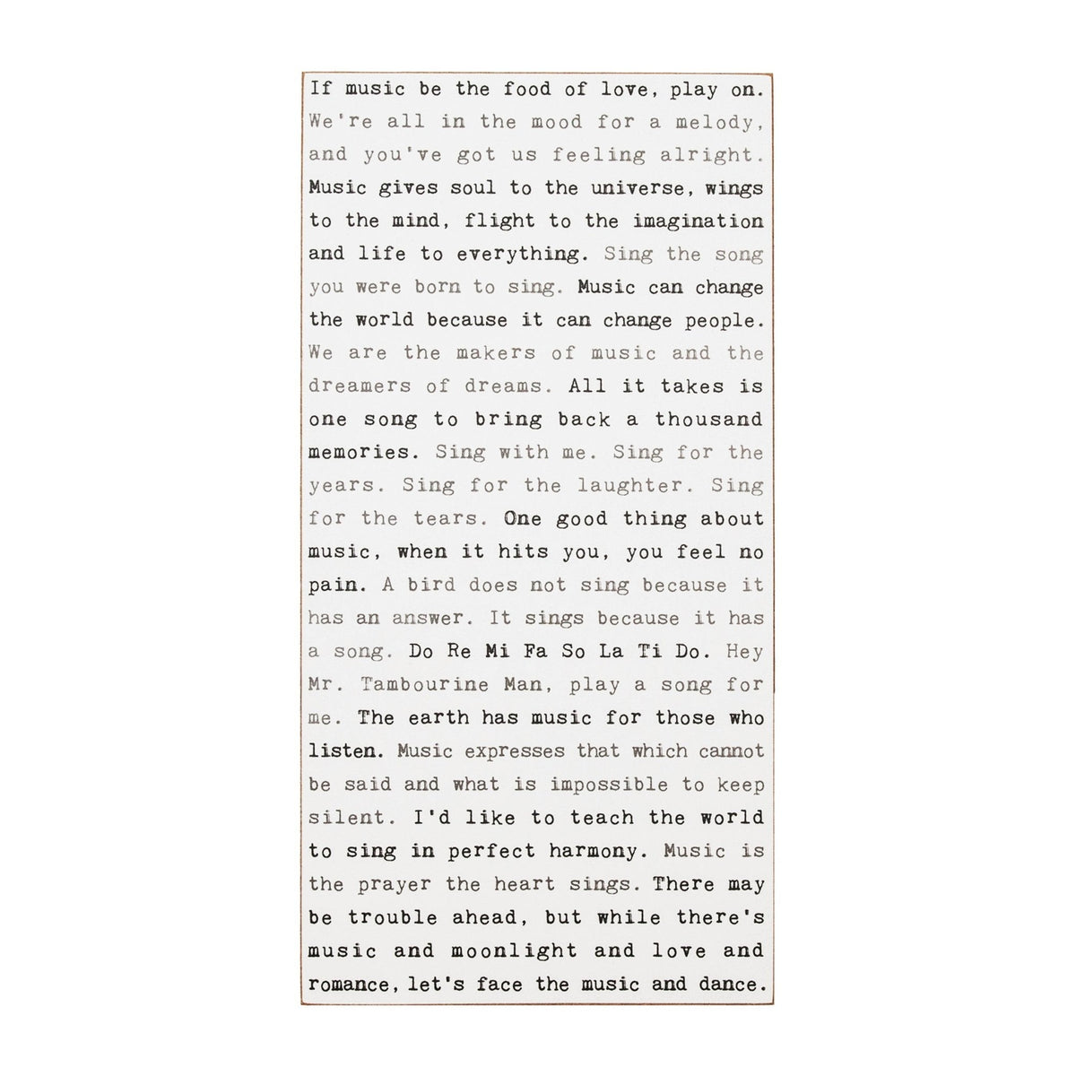 Typewriter Sign - Music