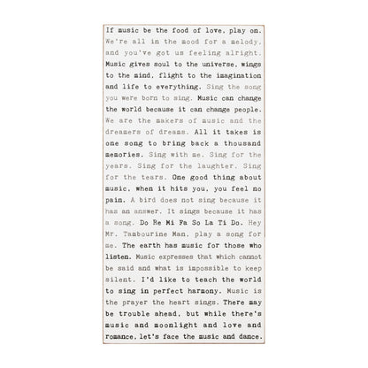 Typewriter Sign - Music